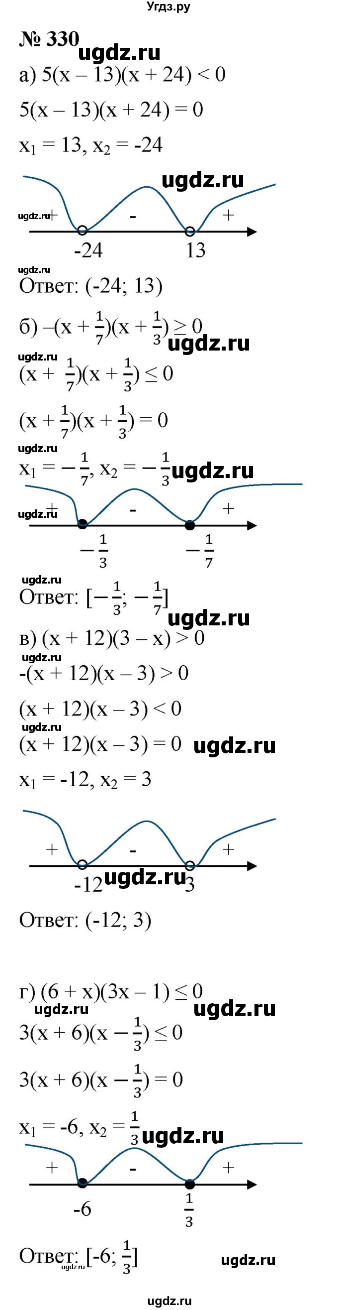 ГДЗ (Решебник к учебнику 2021) по алгебре 9 класс Ю.Н. Макарычев / номер / 330