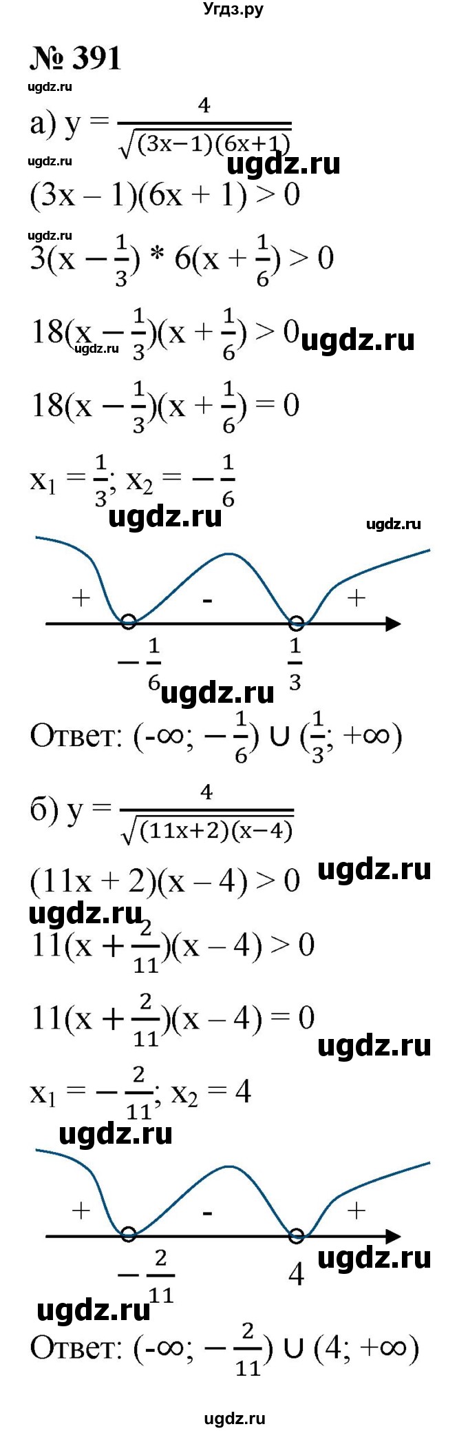 ГДЗ (Решебник к учебнику 2021) по алгебре 9 класс Ю.Н. Макарычев / номер / 391