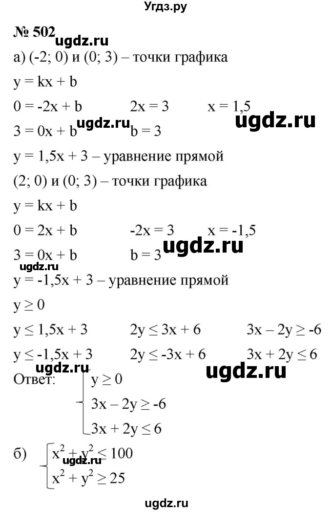 ГДЗ (Решебник к учебнику 2021) по алгебре 9 класс Ю.Н. Макарычев / номер / 502