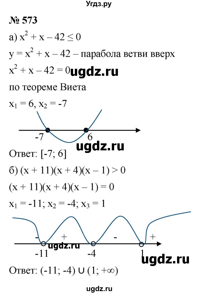 ГДЗ (Решебник к учебнику 2021) по алгебре 9 класс Ю.Н. Макарычев / номер / 573