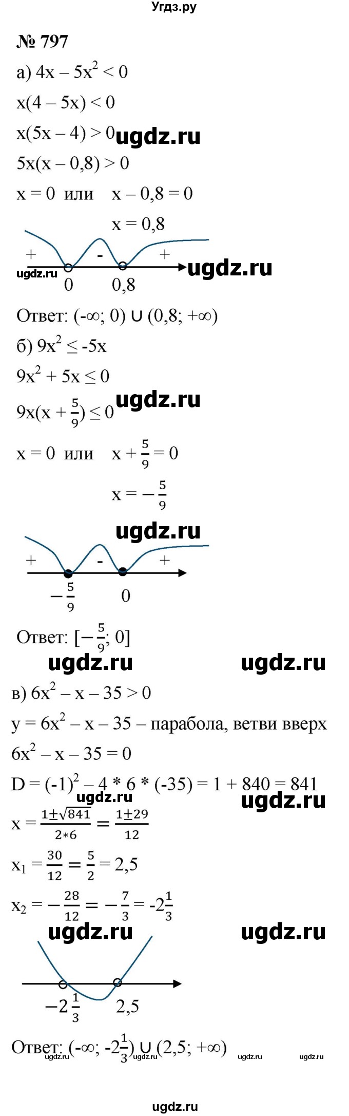 ГДЗ (Решебник к учебнику 2021) по алгебре 9 класс Ю.Н. Макарычев / номер / 797
