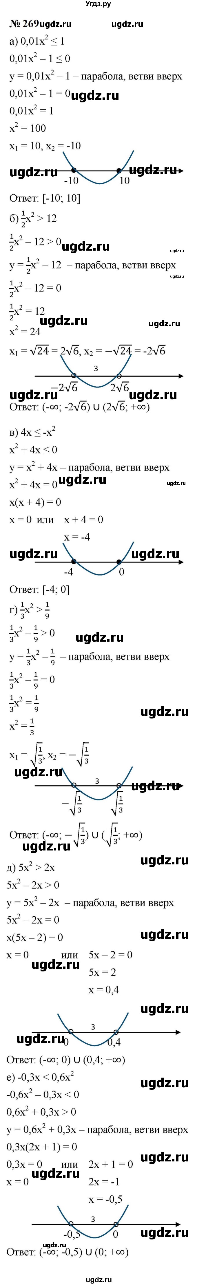 ГДЗ (Решебник к учебнику 2023) по алгебре 9 класс Ю.Н. Макарычев / номер / 269