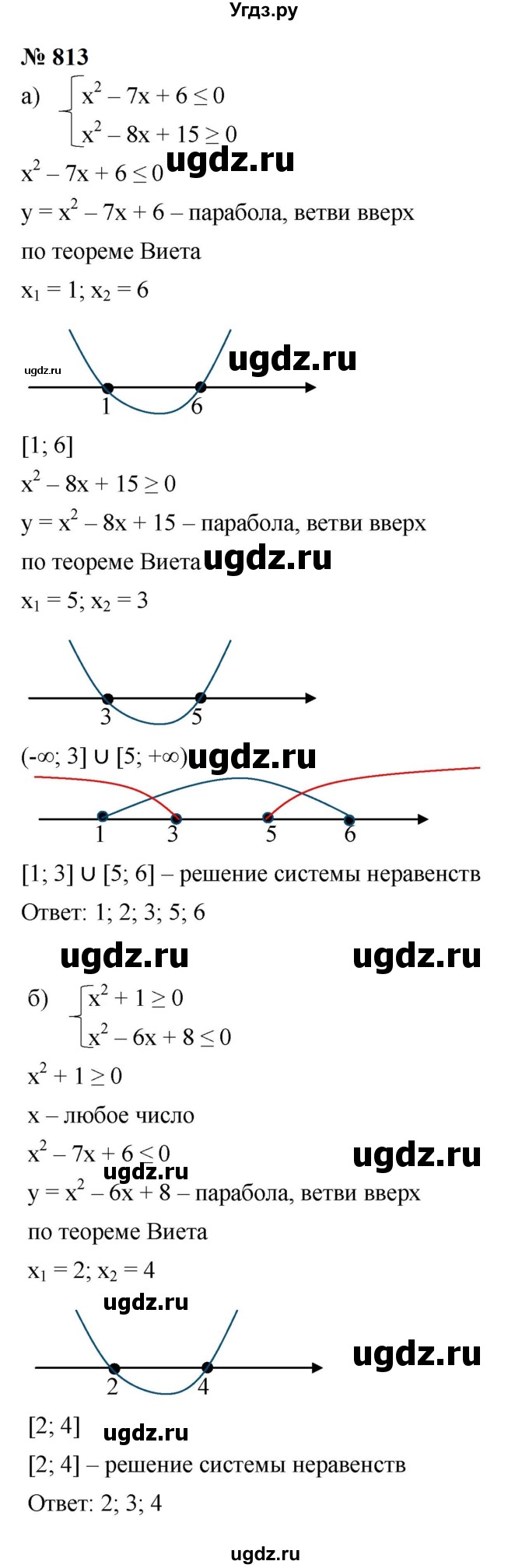 ГДЗ (Решебник к учебнику 2023) по алгебре 9 класс Ю.Н. Макарычев / номер / 813