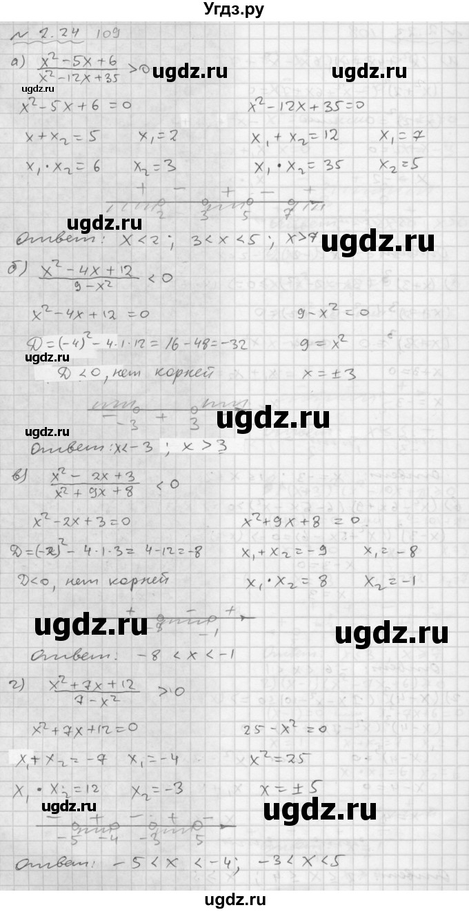 ГДЗ (Решебник №1 к задачнику 2015) по алгебре 9 класс (Учебник, Задачник) Мордкович А.Г. / § 2 / 2.24