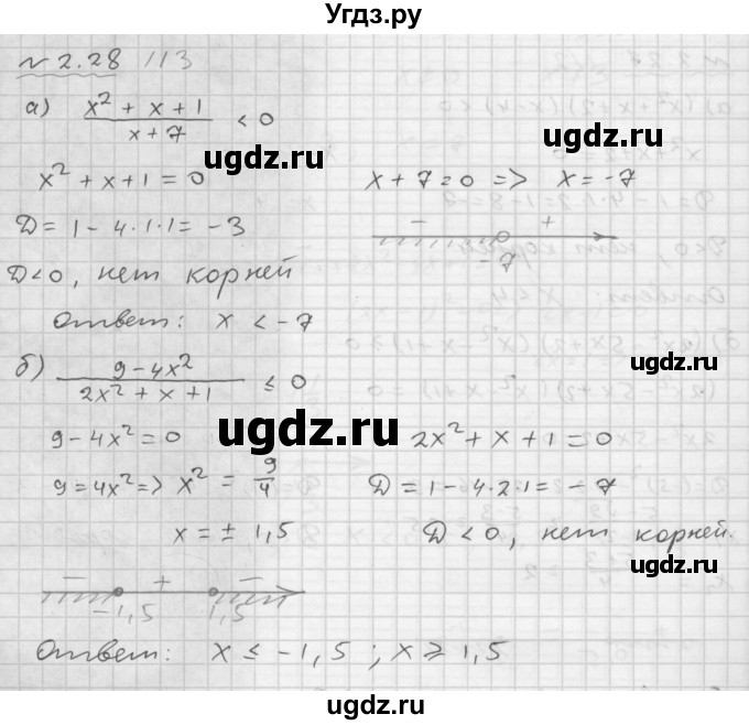 ГДЗ (Решебник №1 к задачнику 2015) по алгебре 9 класс (Учебник, Задачник) Мордкович А.Г. / § 2 / 2.28