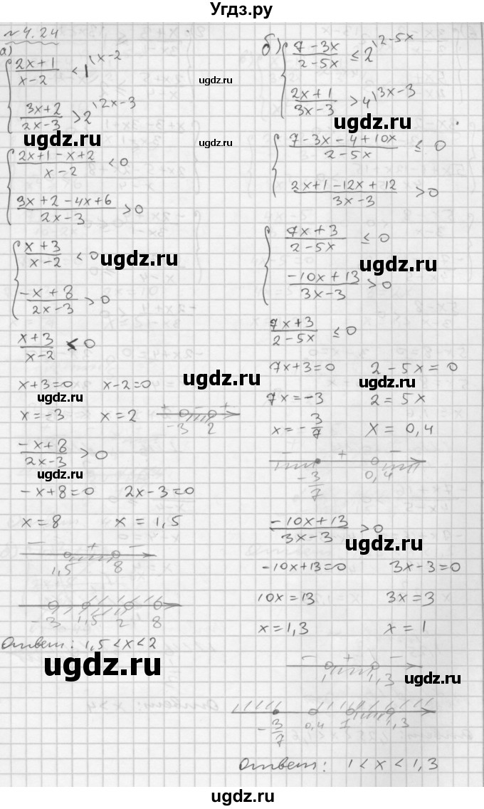 ГДЗ (Решебник №1 к задачнику 2015) по алгебре 9 класс (Учебник, Задачник) Мордкович А.Г. / § 4 / 4.24