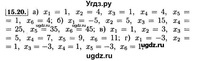 ГДЗ (Решебник №2 к задачнику 2015) по алгебре 9 класс (Учебник, Задачник) Мордкович А.Г. / § 15 / 15.20