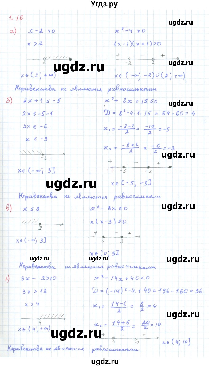 ГДЗ (Решебник к задачнику 2019) по алгебре 9 класс (Учебник, Задачник) Мордкович А.Г. / § 1 / 1.16