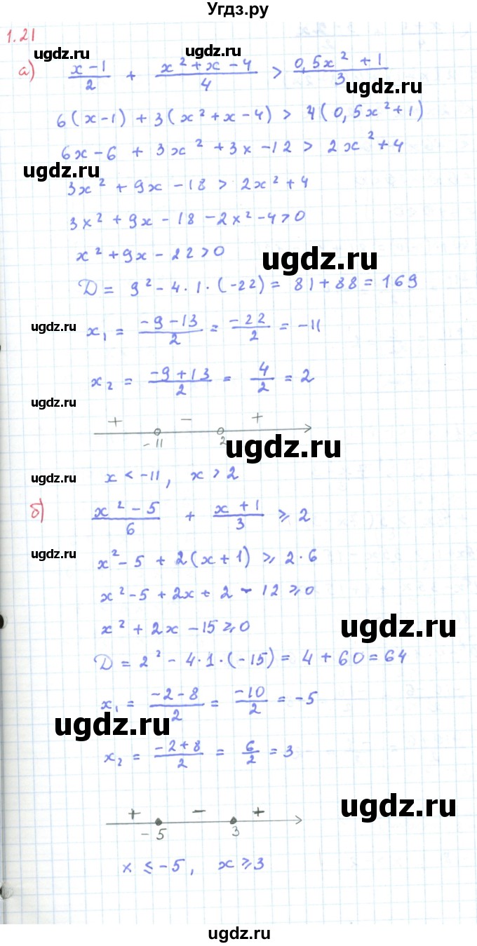 ГДЗ (Решебник к задачнику 2019) по алгебре 9 класс (Учебник, Задачник) Мордкович А.Г. / § 1 / 1.21