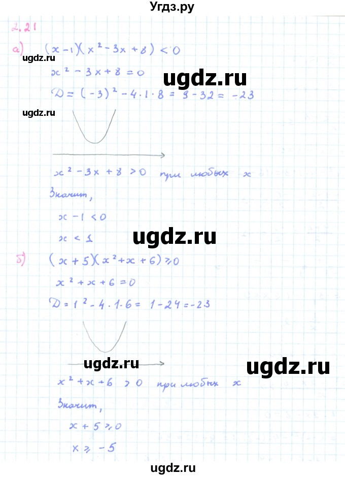 ГДЗ (Решебник к задачнику 2019) по алгебре 9 класс (Учебник, Задачник) Мордкович А.Г. / § 2 / 2.21