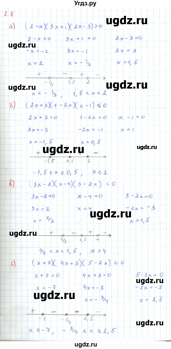 ГДЗ (Решебник к задачнику 2019) по алгебре 9 класс (Учебник, Задачник) Мордкович А.Г. / § 2 / 2.8