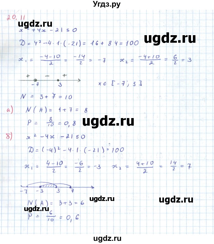 ГДЗ (Решебник к задачнику 2019) по алгебре 9 класс (Учебник, Задачник) Мордкович А.Г. / § 20 / 20.11