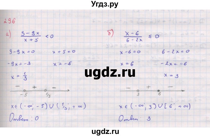 ГДЗ (Решебник к задачнику 2019) по алгебре 9 класс (Учебник, Задачник) Мордкович А.Г. / итоговое повторение (2019-2021) / 296