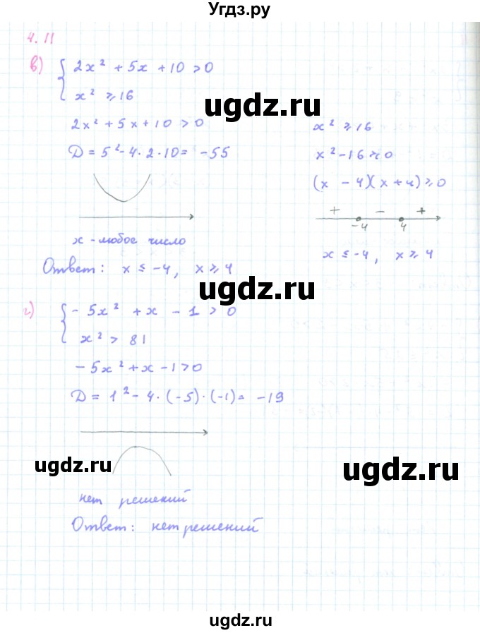 ГДЗ (Решебник к задачнику 2019) по алгебре 9 класс (Учебник, Задачник) Мордкович А.Г. / § 4 / 4.11(продолжение 2)