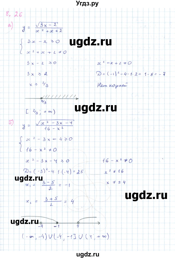 ГДЗ (Решебник к задачнику 2019) по алгебре 9 класс (Учебник, Задачник) Мордкович А.Г. / § 8 / 8.26