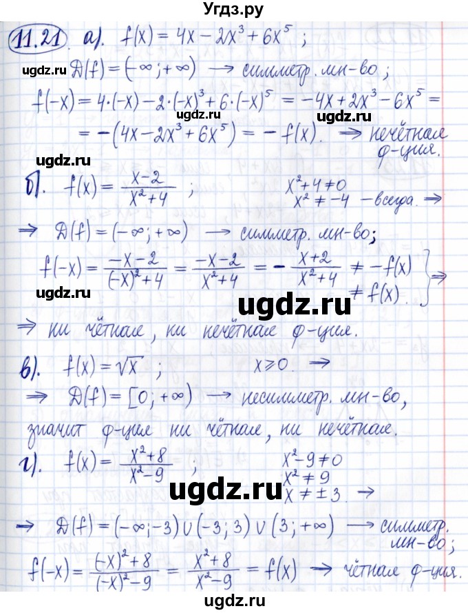 ГДЗ (Решебник к задачнику 2021) по алгебре 9 класс (Учебник, Задачник) Мордкович А.Г. / § 11 / 11.21