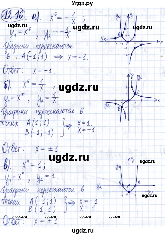 ГДЗ (Решебник к задачнику 2021) по алгебре 9 класс (Учебник, Задачник) Мордкович А.Г. / § 12 / 12.16