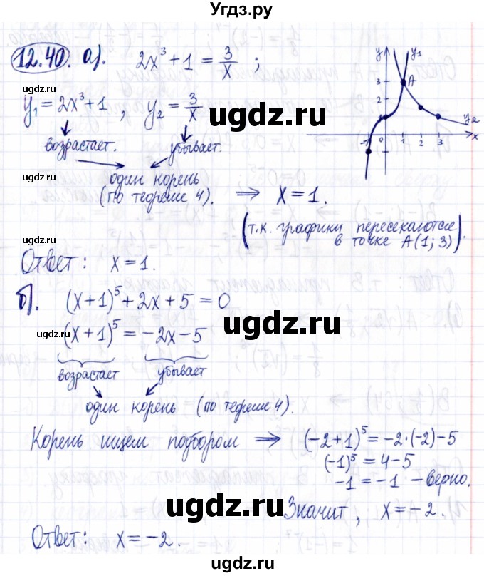 ГДЗ (Решебник к задачнику 2021) по алгебре 9 класс (Учебник, Задачник) Мордкович А.Г. / § 12 / 12.40