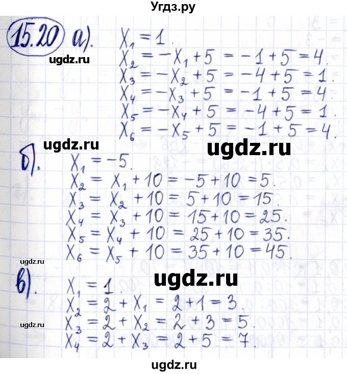 ГДЗ (Решебник к задачнику 2021) по алгебре 9 класс (Учебник, Задачник) Мордкович А.Г. / § 15 / 15.20
