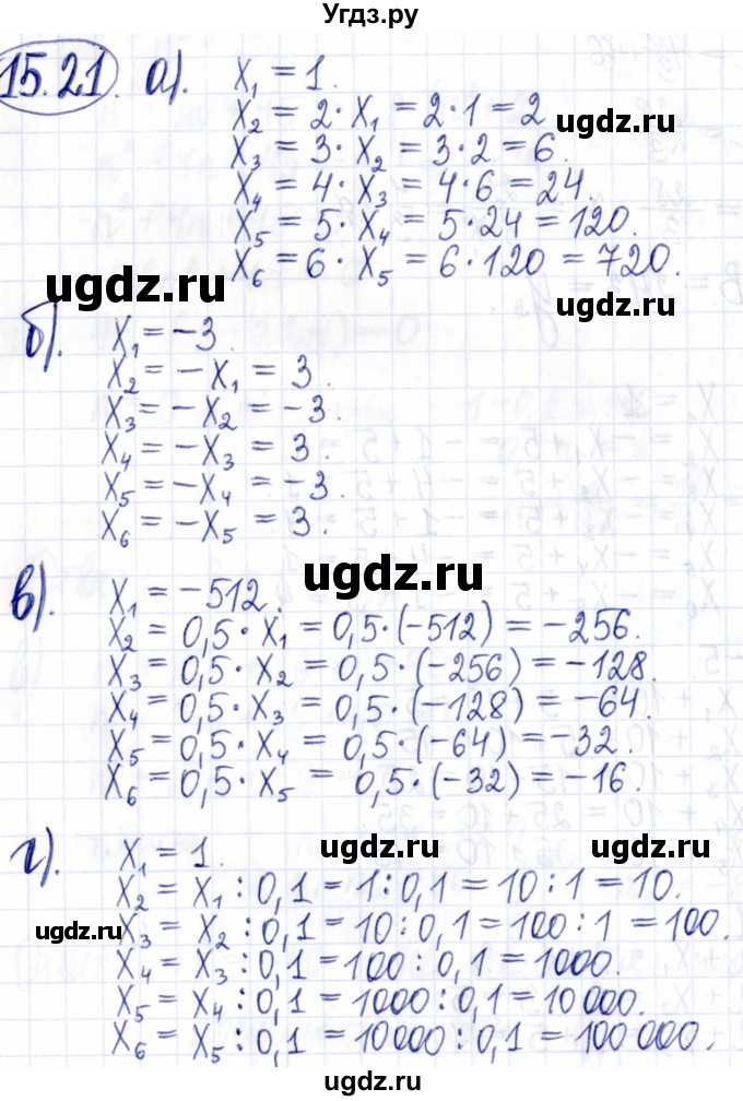 ГДЗ (Решебник к задачнику 2021) по алгебре 9 класс (Учебник, Задачник) Мордкович А.Г. / § 15 / 15.21