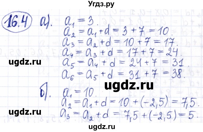 ГДЗ (Решебник к задачнику 2021) по алгебре 9 класс (Учебник, Задачник) Мордкович А.Г. / § 16 / 16.4