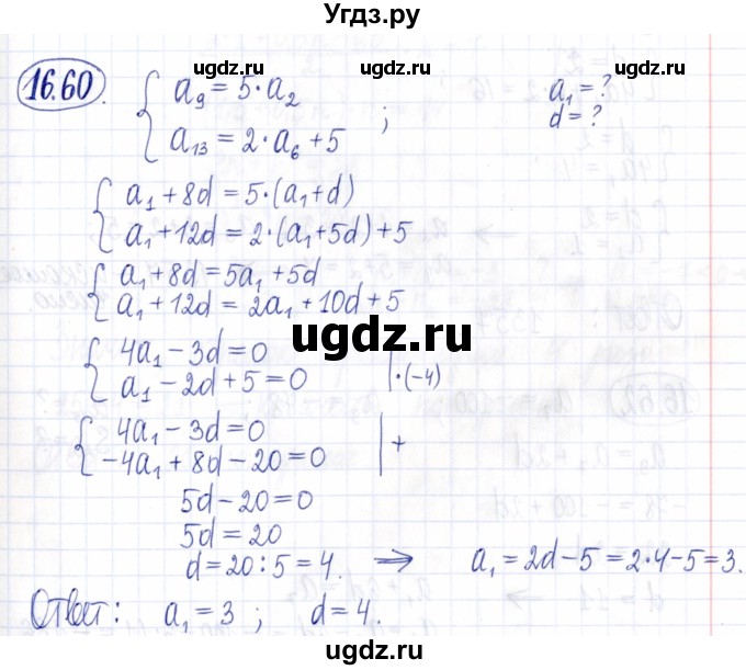 ГДЗ (Решебник к задачнику 2021) по алгебре 9 класс (Учебник, Задачник) Мордкович А.Г. / § 16 / 16.60