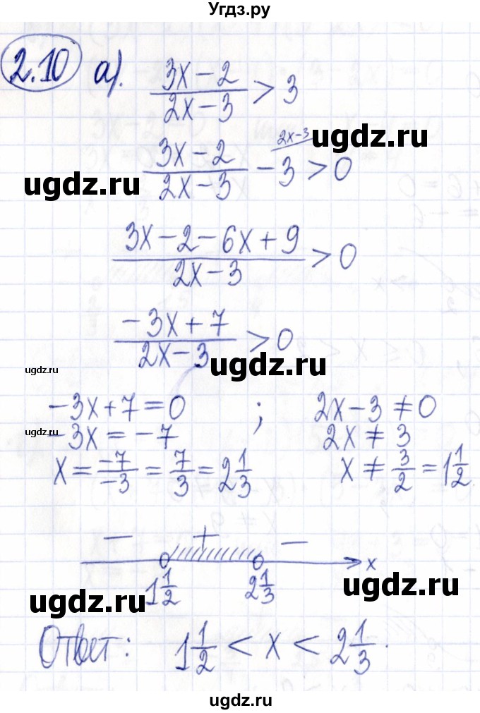 ГДЗ (Решебник к задачнику 2021) по алгебре 9 класс (Учебник, Задачник) Мордкович А.Г. / § 2 / 2.10