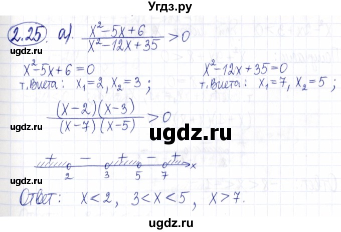 ГДЗ (Решебник к задачнику 2021) по алгебре 9 класс (Учебник, Задачник) Мордкович А.Г. / § 2 / 2.25