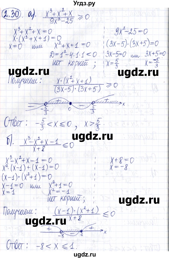ГДЗ (Решебник к задачнику 2021) по алгебре 9 класс (Учебник, Задачник) Мордкович А.Г. / § 2 / 2.30