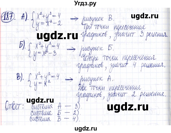 ГДЗ (Решебник к задачнику 2021) по алгебре 9 класс (Учебник, Задачник) Мордкович А.Г. / итоговое повторение (2019-2021) / 187