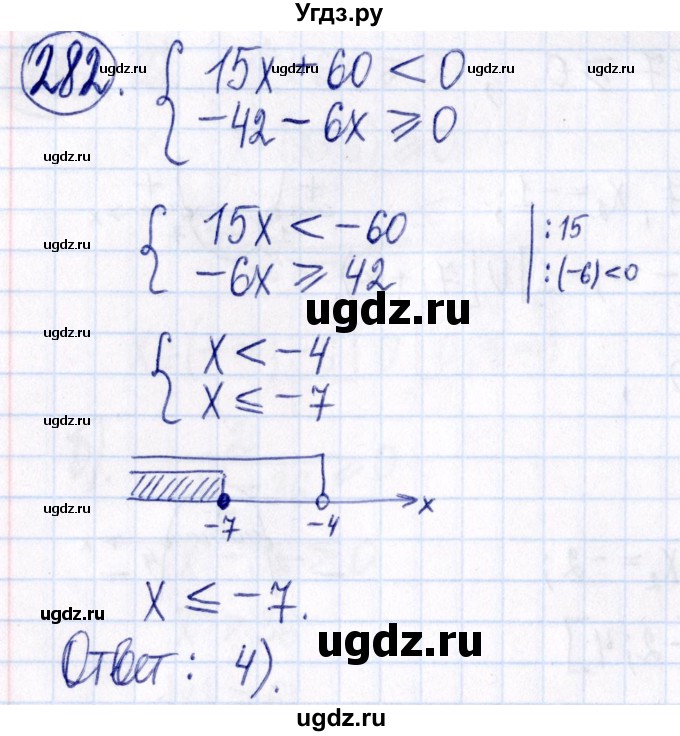 ГДЗ (Решебник к задачнику 2021) по алгебре 9 класс (Учебник, Задачник) Мордкович А.Г. / итоговое повторение (2019-2021) / 282
