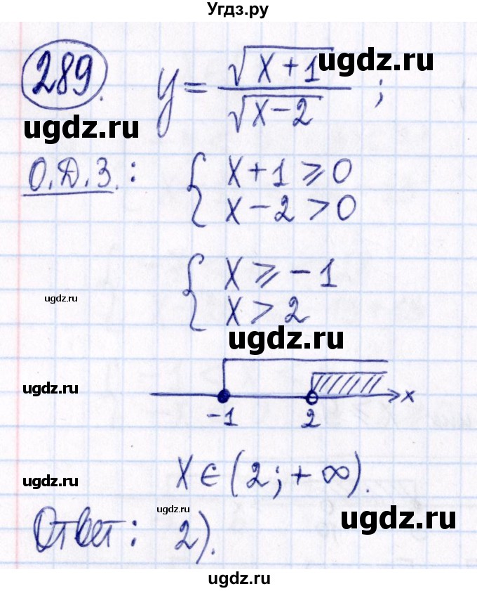 ГДЗ (Решебник к задачнику 2021) по алгебре 9 класс (Учебник, Задачник) Мордкович А.Г. / итоговое повторение (2019-2021) / 289