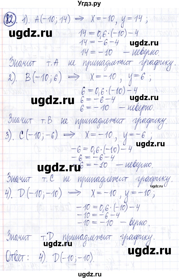 ГДЗ (Решебник к задачнику 2021) по алгебре 9 класс (Учебник, Задачник) Мордкович А.Г. / итоговое повторение (2019-2021) / 82