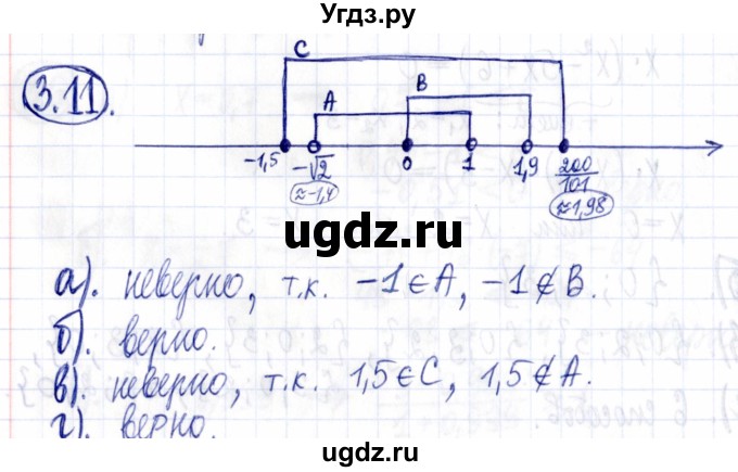 ГДЗ (Решебник к задачнику 2021) по алгебре 9 класс (Учебник, Задачник) Мордкович А.Г. / § 3 / 3.11