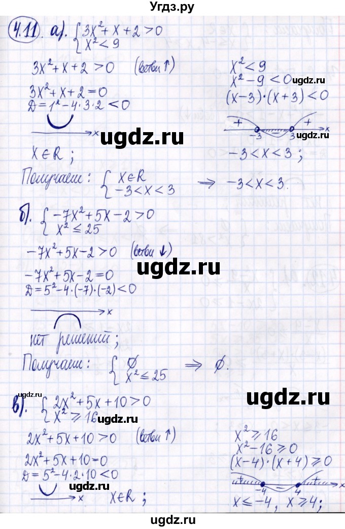 ГДЗ (Решебник к задачнику 2021) по алгебре 9 класс (Учебник, Задачник) Мордкович А.Г. / § 4 / 4.11