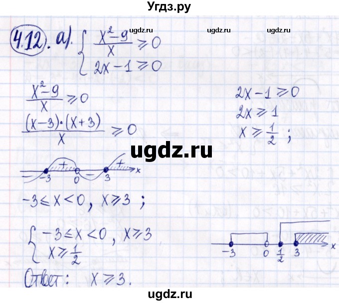 ГДЗ (Решебник к задачнику 2021) по алгебре 9 класс (Учебник, Задачник) Мордкович А.Г. / § 4 / 4.12