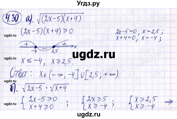 ГДЗ (Решебник к задачнику 2021) по алгебре 9 класс (Учебник, Задачник) Мордкович А.Г. / § 4 / 4.30