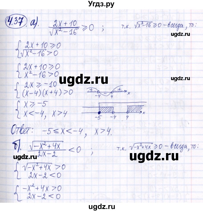 ГДЗ (Решебник к задачнику 2021) по алгебре 9 класс (Учебник, Задачник) Мордкович А.Г. / § 4 / 4.37