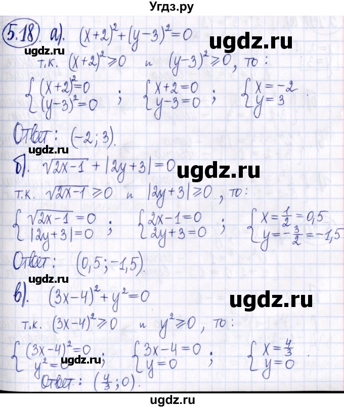 ГДЗ (Решебник к задачнику 2021) по алгебре 9 класс (Учебник, Задачник) Мордкович А.Г. / § 5 / 5.18