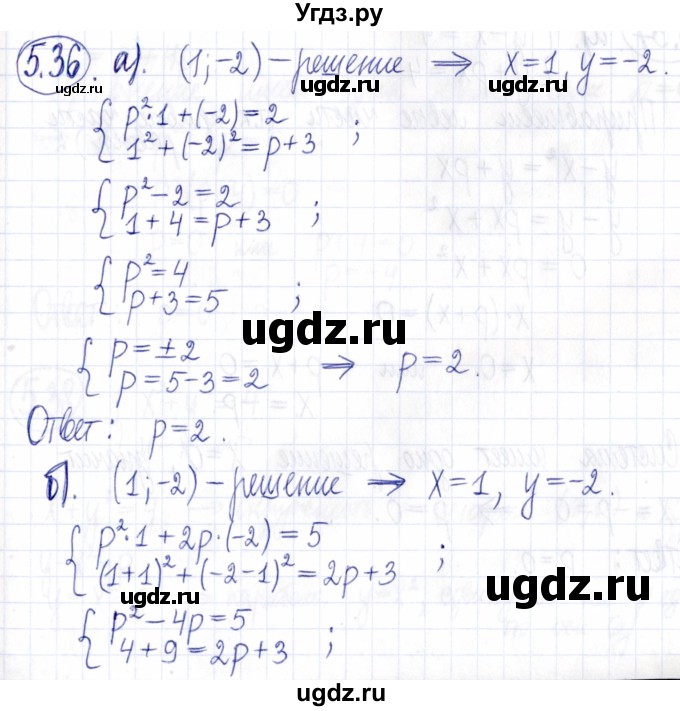 ГДЗ (Решебник к задачнику 2021) по алгебре 9 класс (Учебник, Задачник) Мордкович А.Г. / § 5 / 5.36