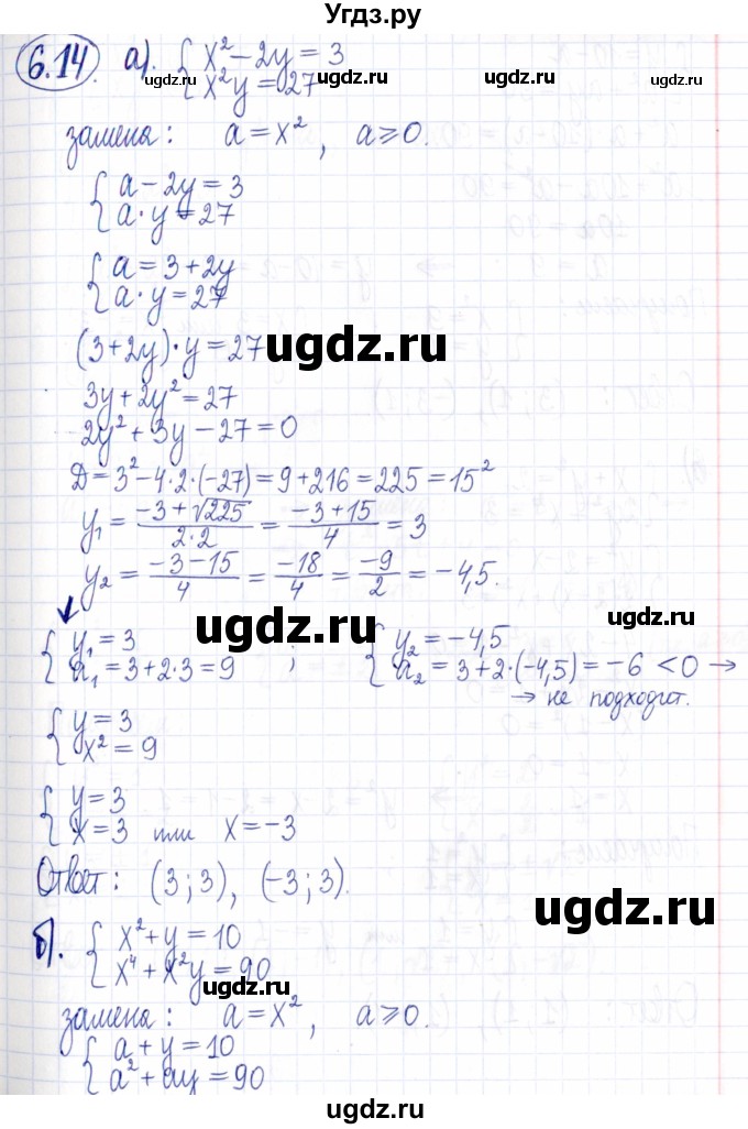 ГДЗ (Решебник к задачнику 2021) по алгебре 9 класс (Учебник, Задачник) Мордкович А.Г. / § 6 / 6.14