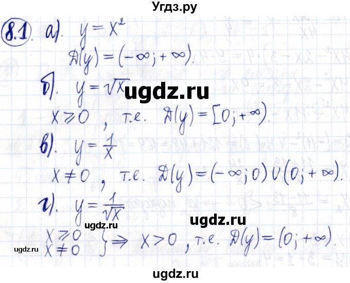 ГДЗ (Решебник к задачнику 2021) по алгебре 9 класс (Учебник, Задачник) Мордкович А.Г. / § 8 / 8.1