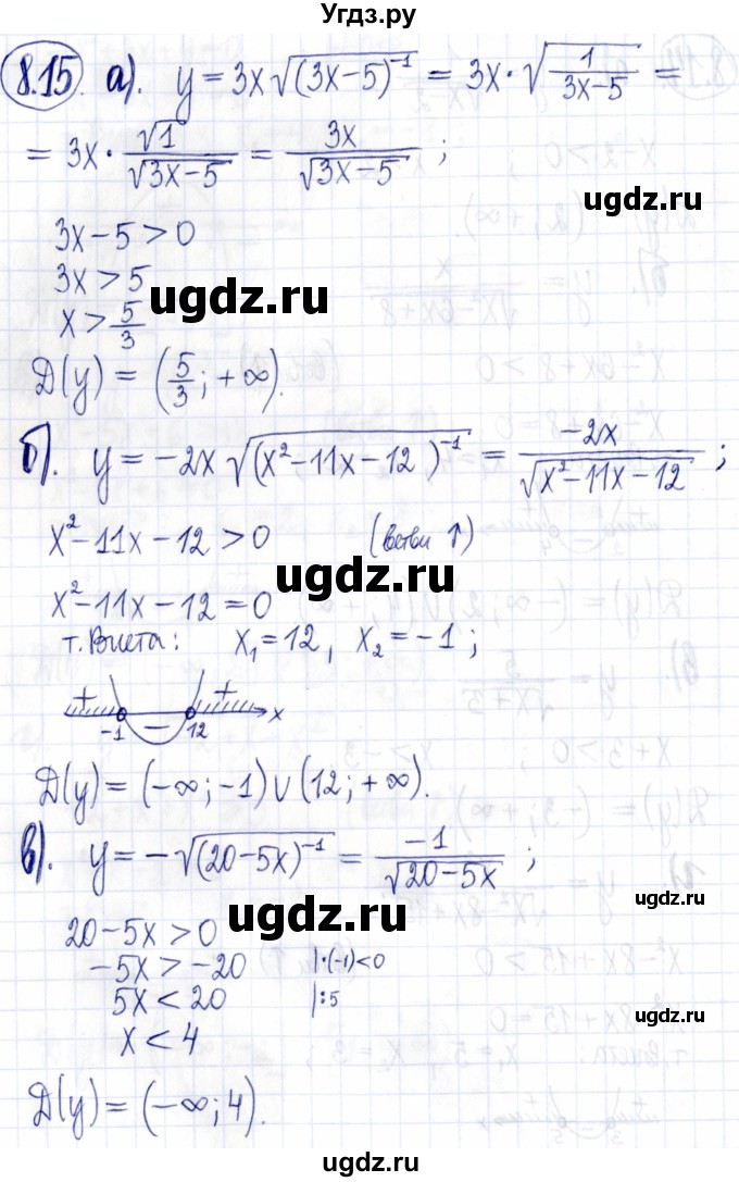 ГДЗ (Решебник к задачнику 2021) по алгебре 9 класс (Учебник, Задачник) Мордкович А.Г. / § 8 / 8.15