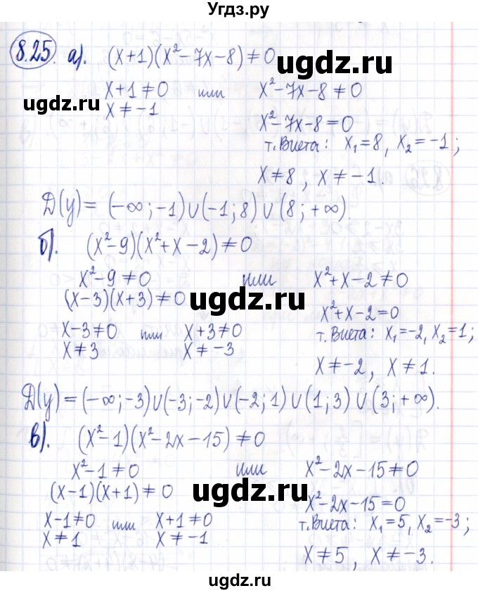 ГДЗ (Решебник к задачнику 2021) по алгебре 9 класс (Учебник, Задачник) Мордкович А.Г. / § 8 / 8.25