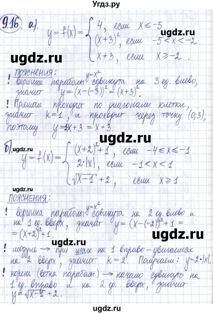 ГДЗ (Решебник к задачнику 2021) по алгебре 9 класс (Учебник, Задачник) Мордкович А.Г. / § 9 / 9.16
