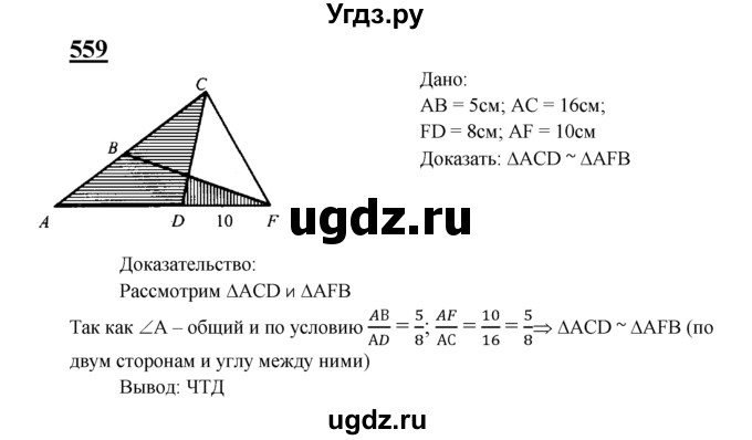 ГДЗ (Решебник №2 к учебнику 2016) по геометрии 7 класс Л.С. Атанасян / номер / 559