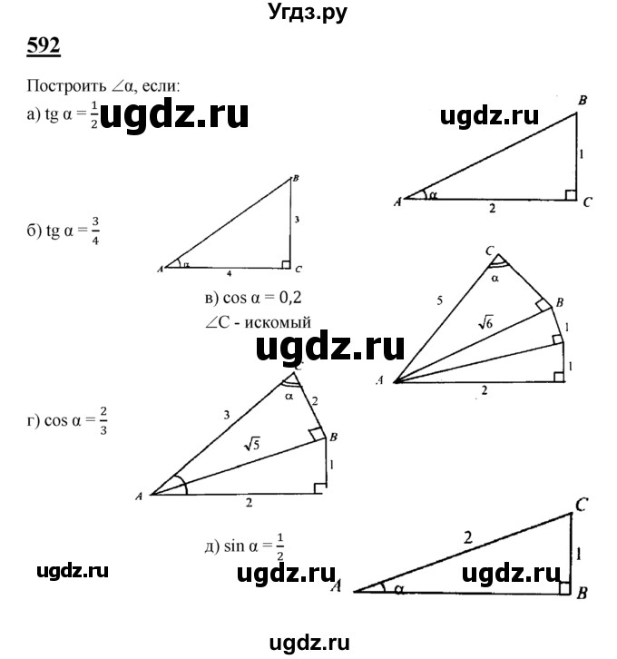 ГДЗ (Решебник №2 к учебнику 2016) по геометрии 7 класс Л.С. Атанасян / номер / 592