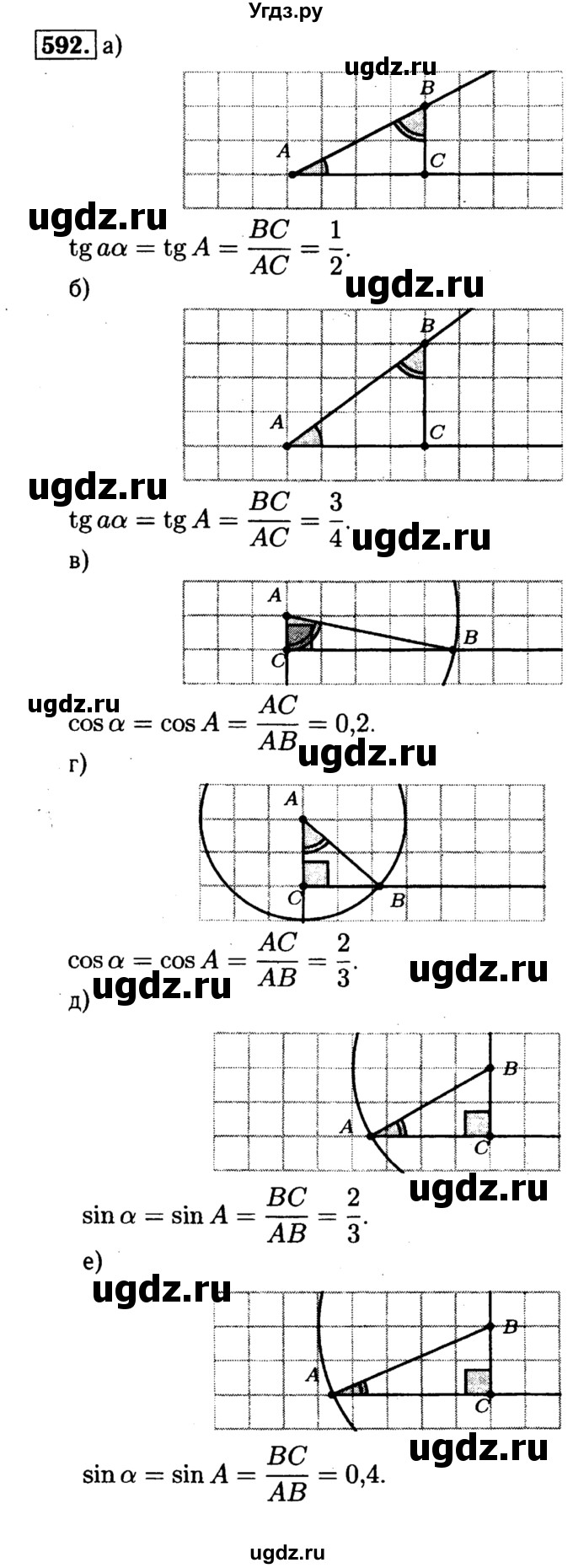 ГДЗ (Решебник №1 к учебнику 2016) по геометрии 7 класс Л.С. Атанасян / номер / 592