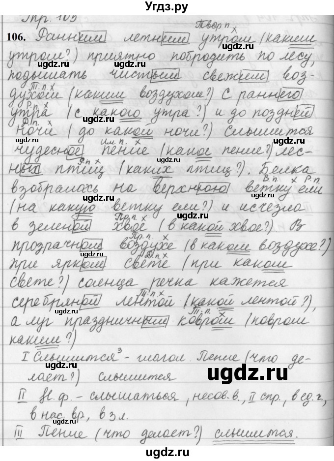ГДЗ (Решебник к учебнику 2019) по русскому языку 5 класс М.Т. Баранов / упражнение / 106
