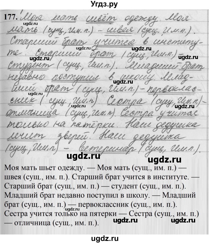 ГДЗ (Решебник к учебнику 2019) по русскому языку 5 класс М.Т. Баранов / упражнение / 177